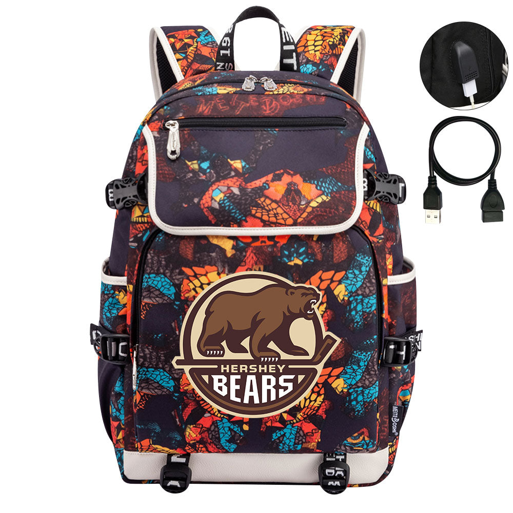 Hershy Bears Hockey League Backpack School Notebook Travel Bag