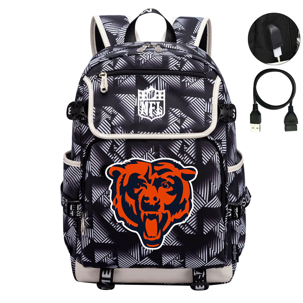 Chicago Bears Football Backpack School Notebook Travel Bags