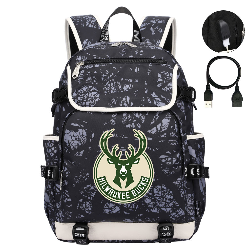 Milwaukee Bucks Backpack School Notebook Travel Bags