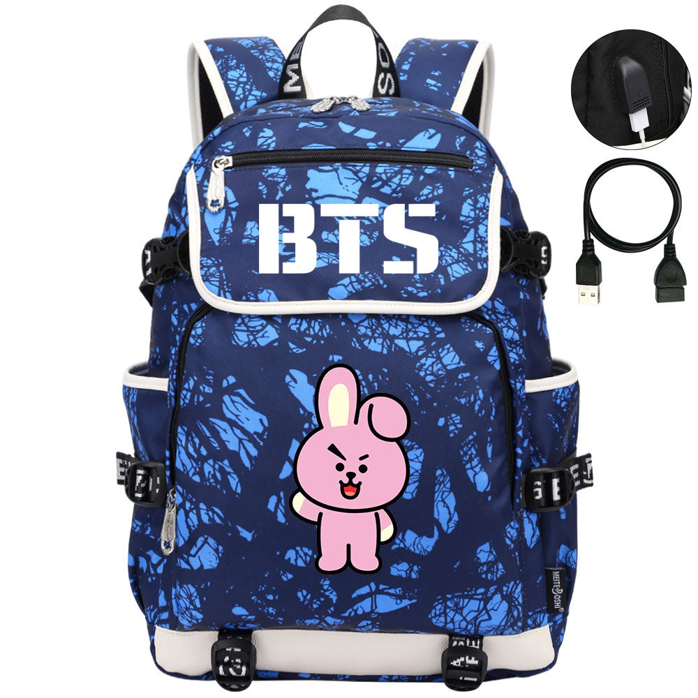 BTS Cooky Backpack School Notebook Travel Bags