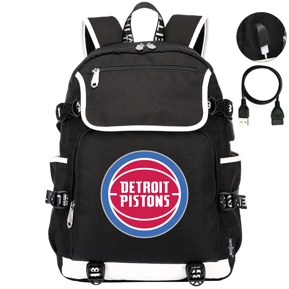 Detroit Pistons Backpack School Notebook Travel Bags