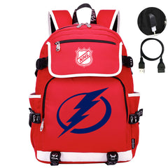 Tampa Bay Lightning Hockey League Backpack School Notebook Travel Bag