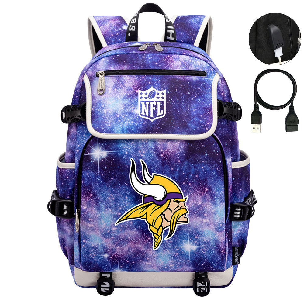 Minnesota Vikings Football Rugby Backpack School Notebook Travel Bags
