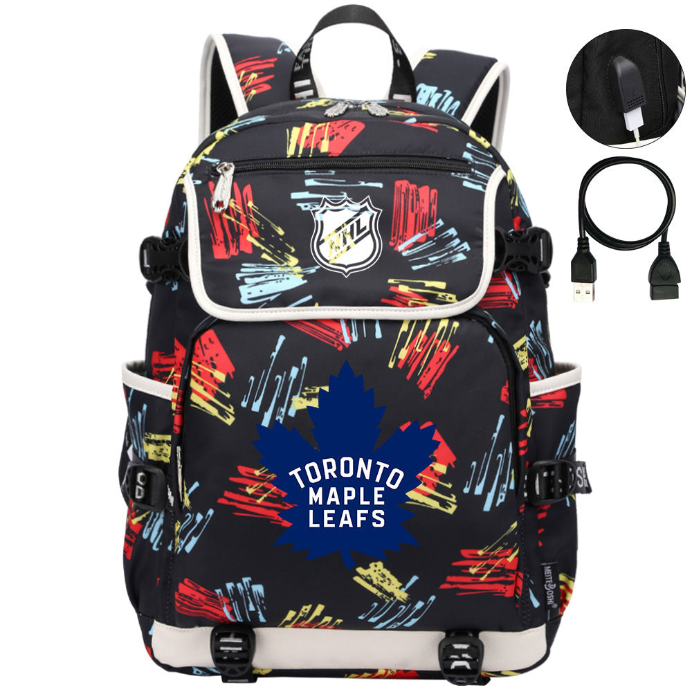 Toronto Maple Leafs Hockey League Backpack School Notebook Travel Bags