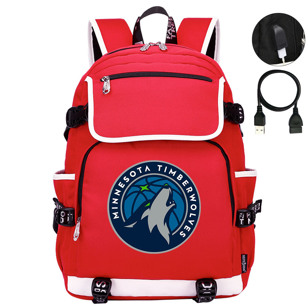 Minnesota Timberwolves Backpack School Notebook Travel Bags