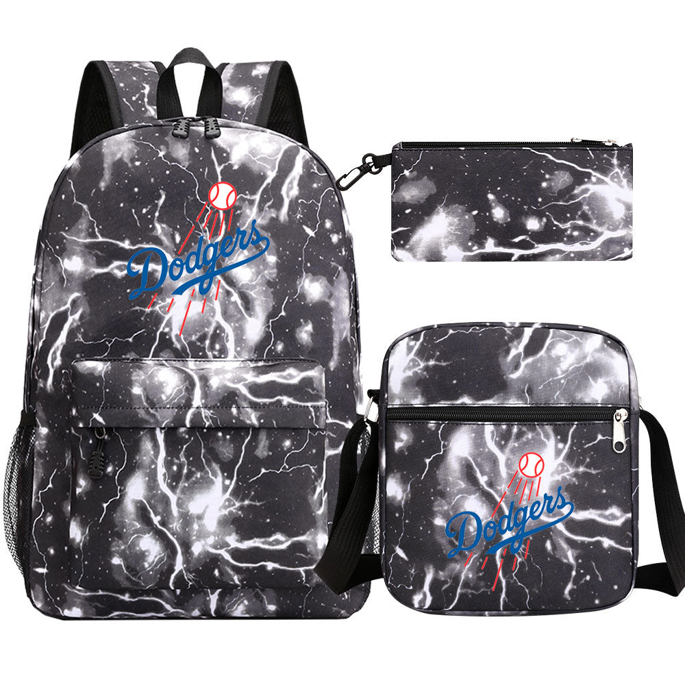 LA Dodgers Baseball School Backpack Shoulder Bag Pencil Bags 3pcs Set