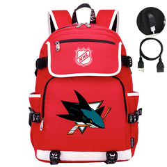 San Jose Sharks Hockey League Backpack School Notebook Travel Bag