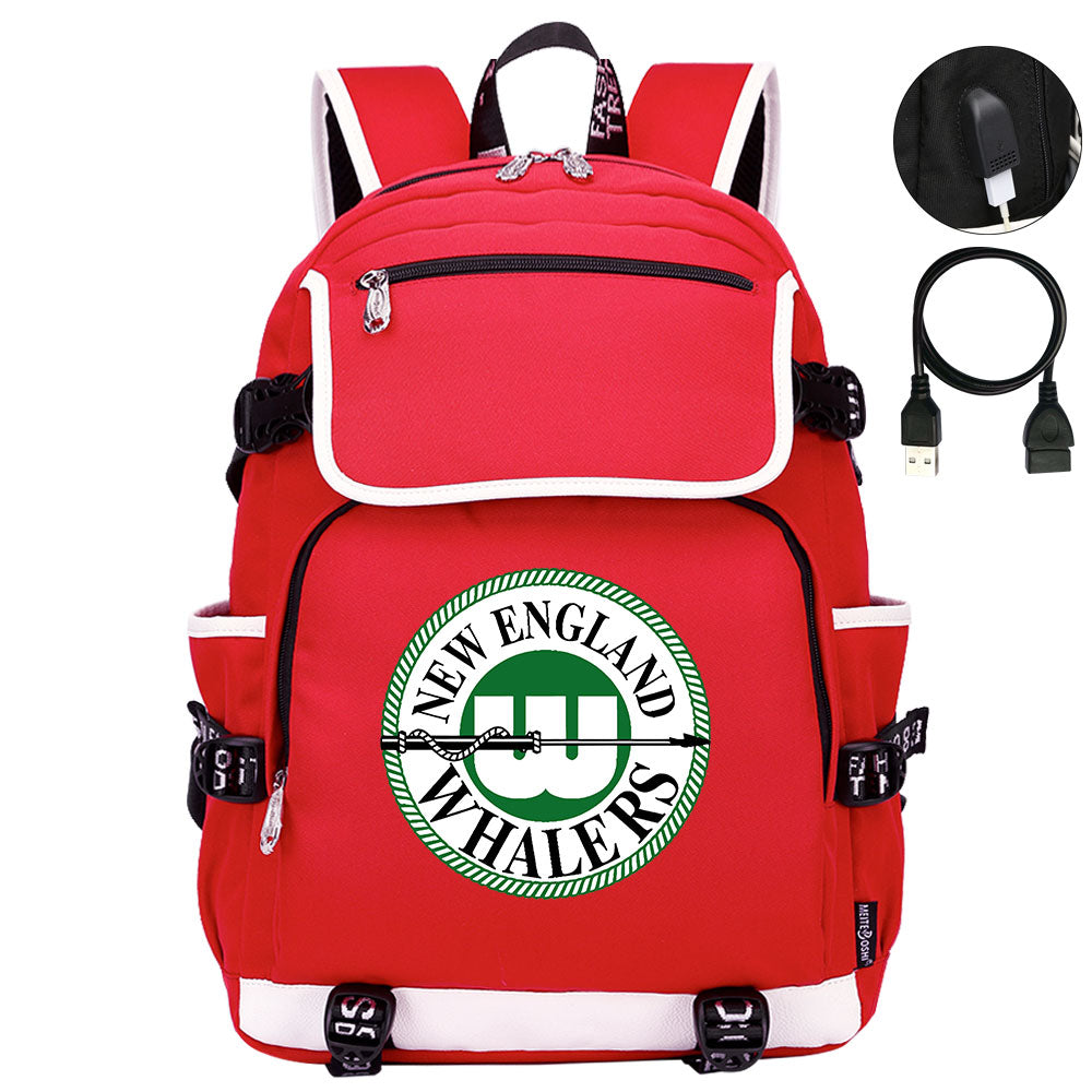 New England Whalers Hockey League Backpack School Notebook Travel Bag