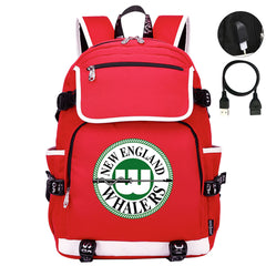 New England Whalers Hockey League Backpack School Notebook Travel Bag