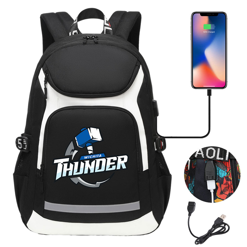 Wichita Thunder Backpack School Notebook Travel Bags With USB