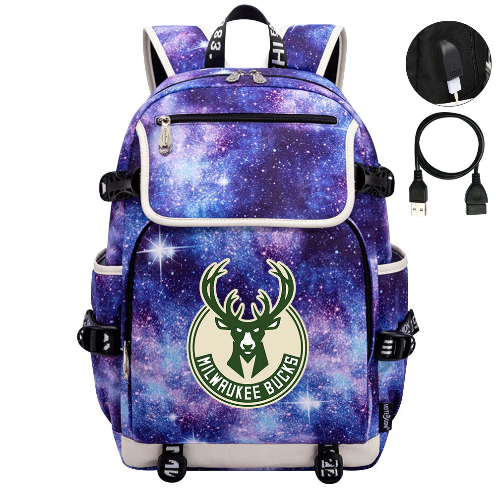 Milwaukee Bucks Backpack School Notebook Travel Bags