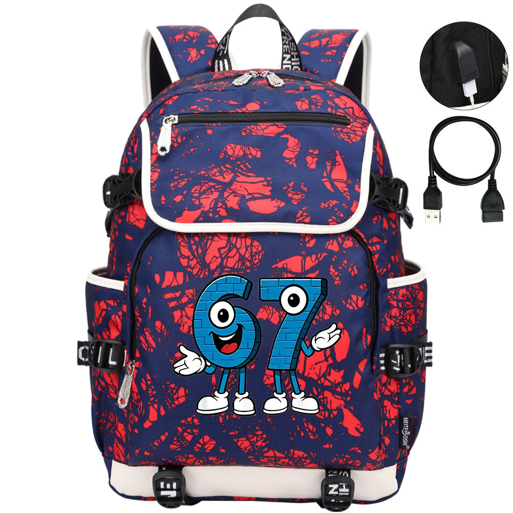 Steal a Brainrot 67 Backpack School Notebook Travel Bags