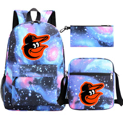 Baltimore Orioles Baseball School Backpack Shoulder Bag Pencil Bags 3pcs Set