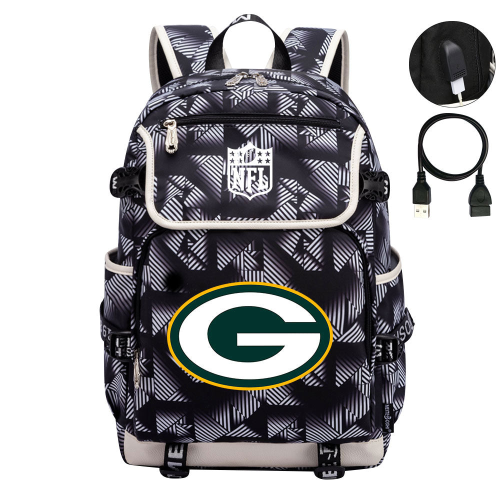Green Bay Packers Football Team Rugby Backpack School Notebook Travel Bag