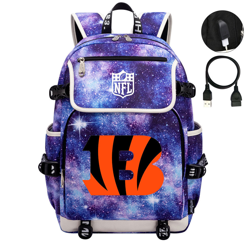 Cincinnati Bengals Football Team Rugby Backpack School Notebook Travel Bag