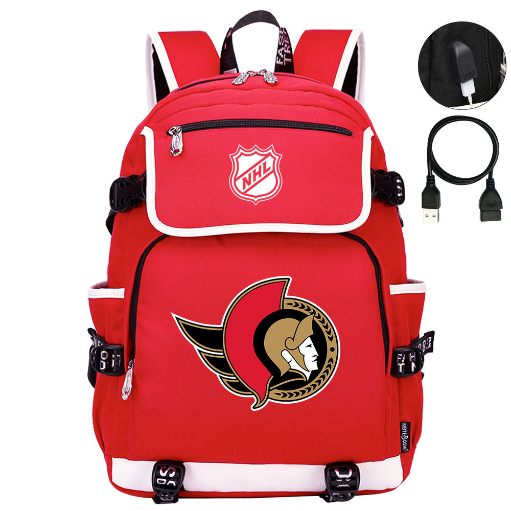 Ottawa Senators Hockey League Backpack School Notebook Travel Bags
