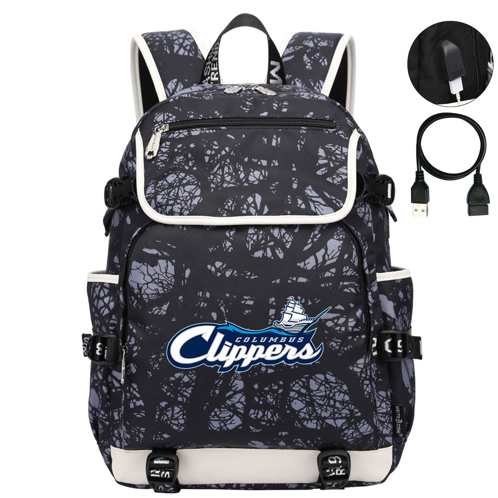 Columbus Clippers Backpack School Notebook Travel Bags