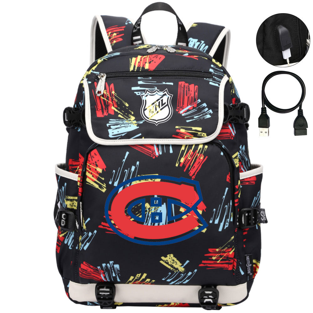 Montreal Canadiens Hockey League Backpack School Notebook Travel Bag