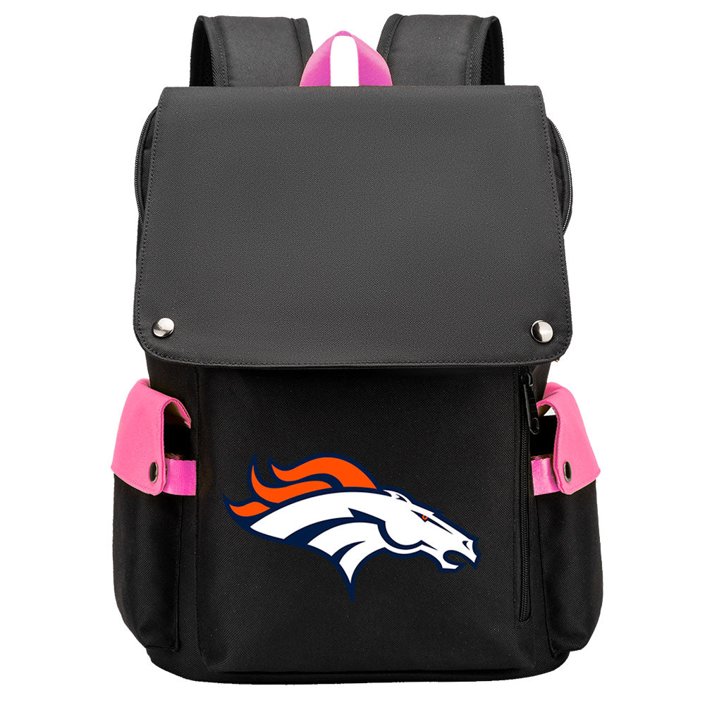 Denver Broncos Football Team Rugby Laptop Backpack Oxford School Bag