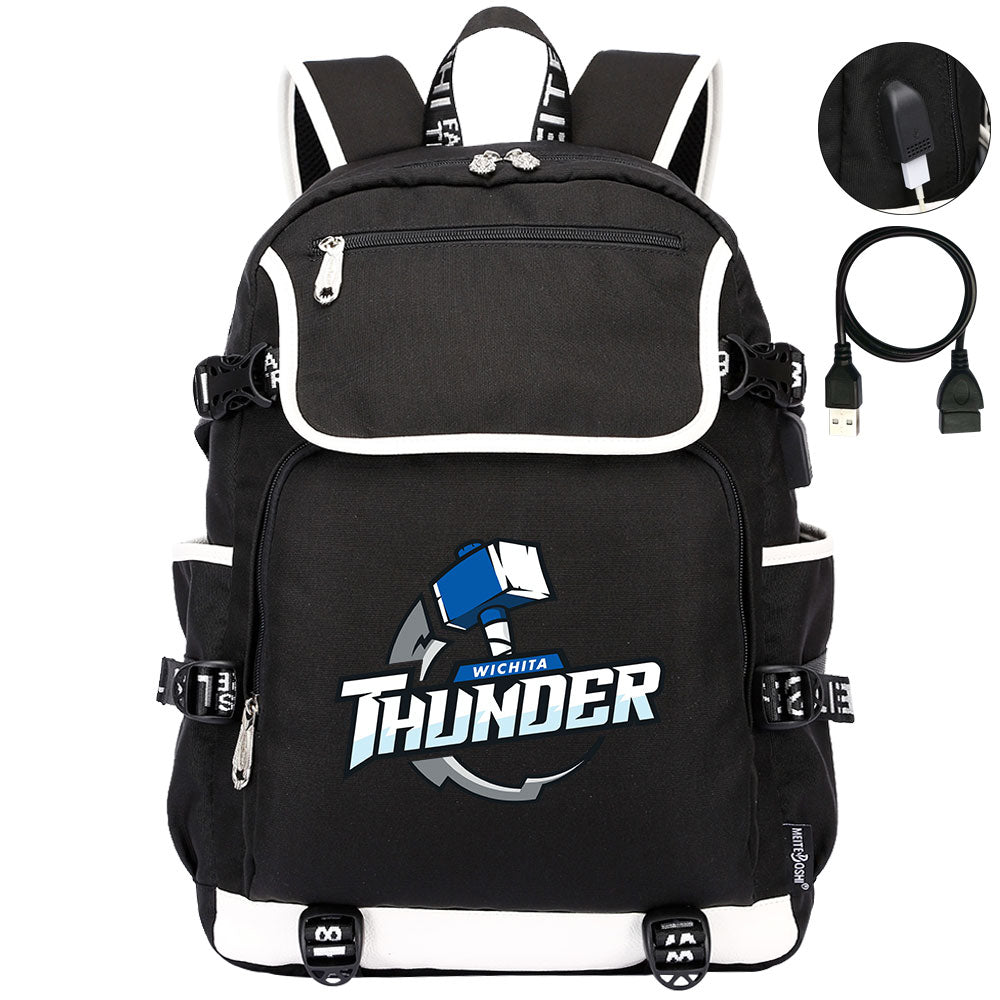 Wichita Thunder Hockey Backpack School Notebook Travel Bag
