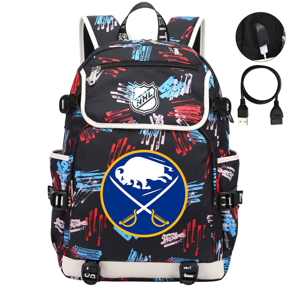 Buffalo Sabres Hockey League Backpack School Notebook Travel Bags