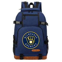 Milwaukee Brewers Waterproof Backpack School Notebook Travel Bag