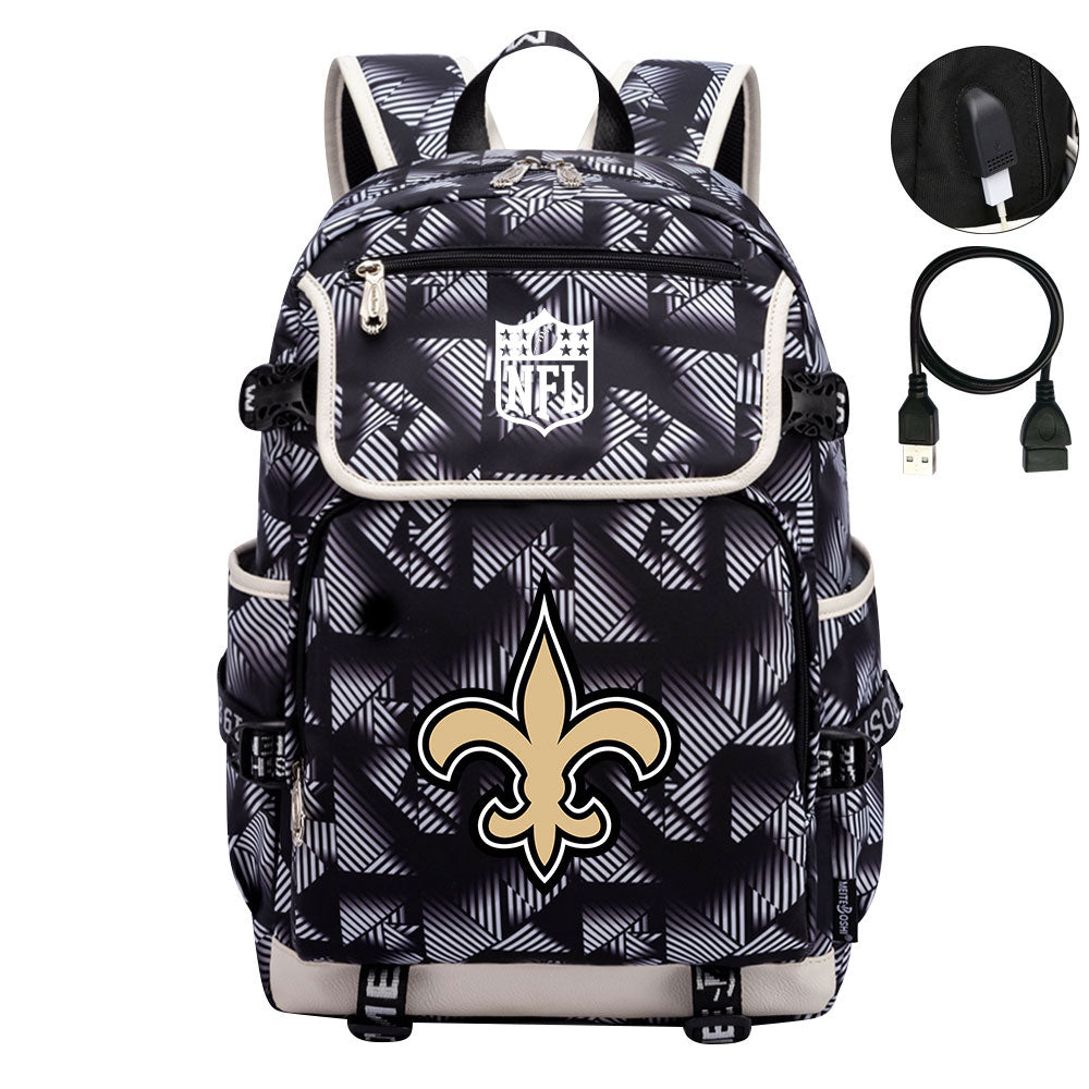 New Orleans Saints Football Rugby Backpack School Notebook Travel Bags