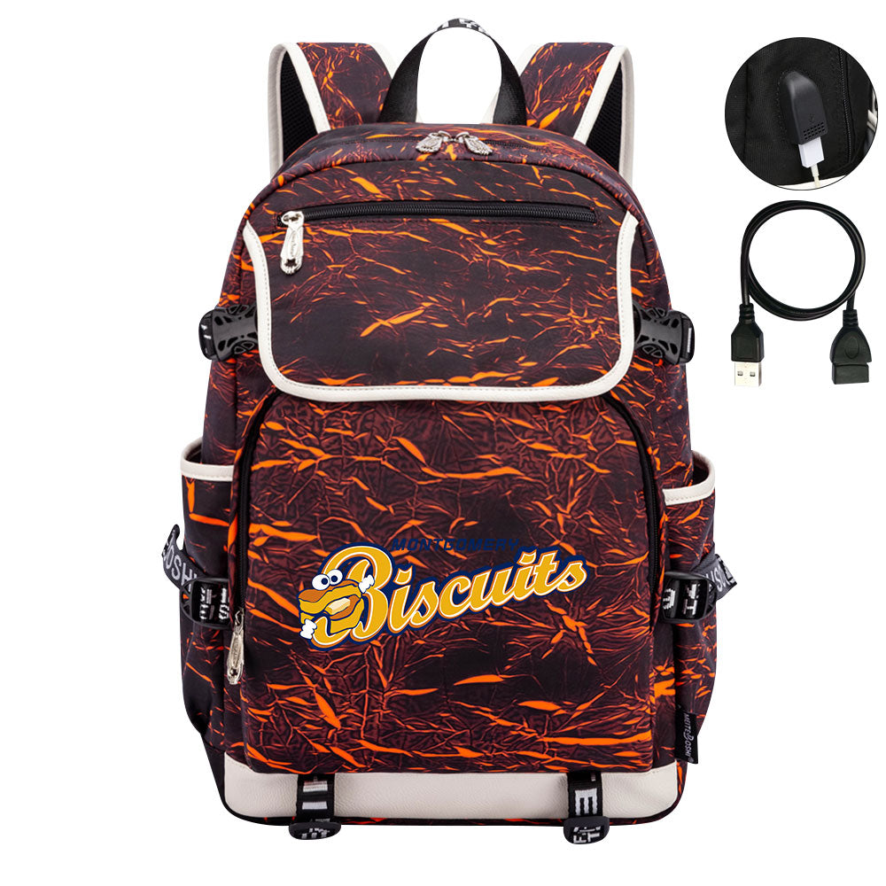 Montgomery Biscuits Backpack School Notebook Travel Bags