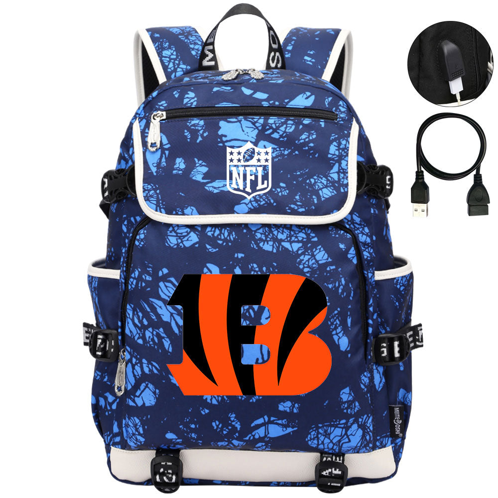 Cincinnati Bengals Football Team Rugby Backpack School Notebook Travel Bag