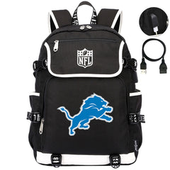 Detroit Lions Football Team Rugby Backpack School Notebook Travel Bag