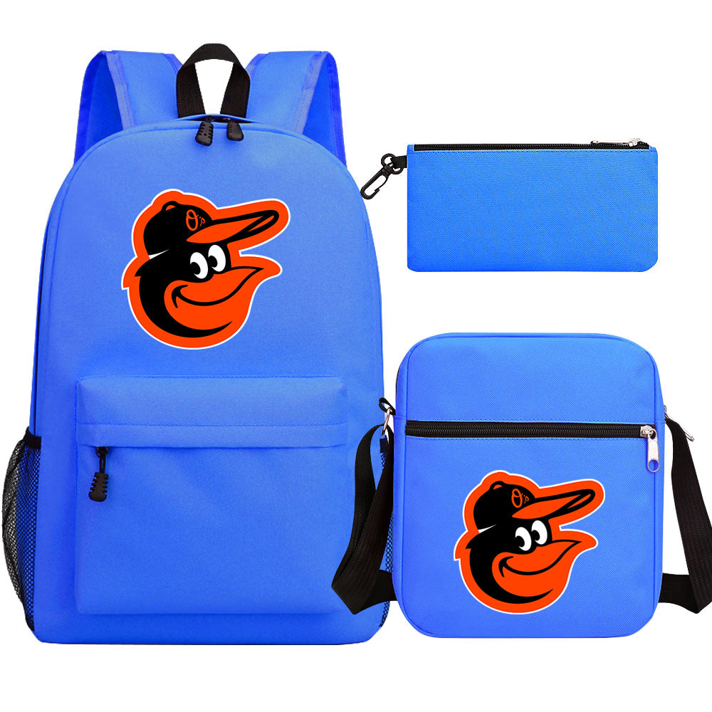 Baltimore Orioles Baseball School Backpack Shoulder Bag Pencil Bags 3pcs Set