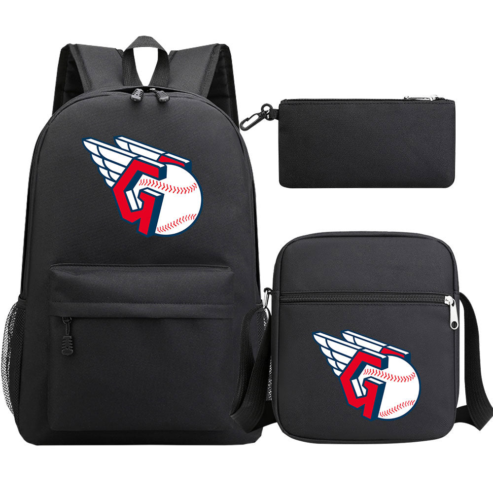 Cleveland Guardians Baseball School Backpack Shoulder Bag Pencil Bags 3pcs Set