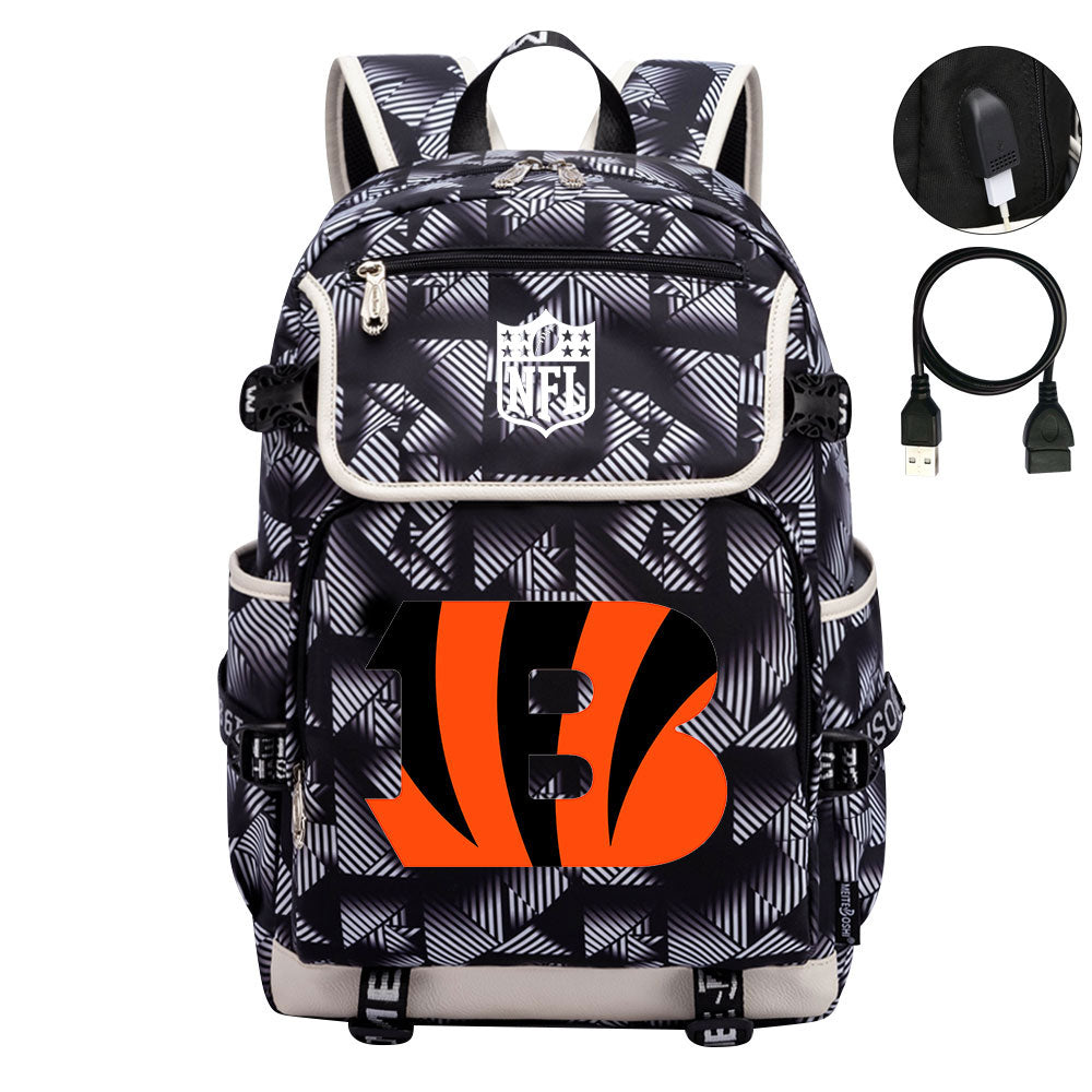 Cincinnati Bengals Football Team Rugby Backpack School Notebook Travel Bag