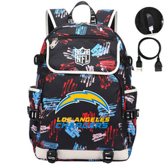 Los Angeles Chargers Football Rugby Backpack School Notebook Travel Bags
