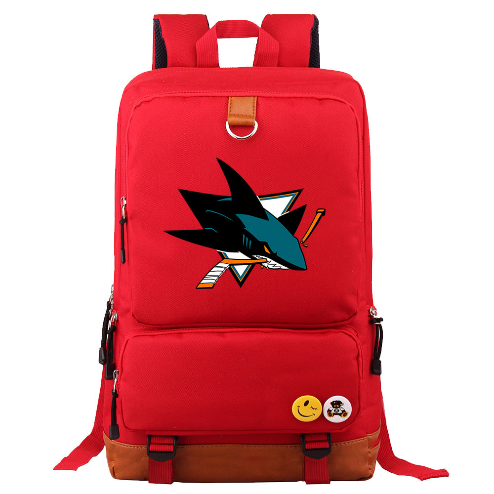 San Jose Sharks Hockey Team Proof Backpack NoteBook Laptop School Bag