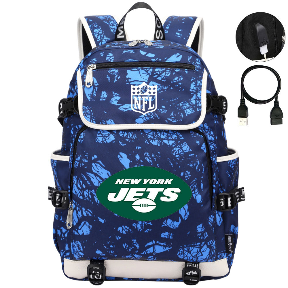 New York Jets Football Rugby Backpack School Notebook Travel Bags