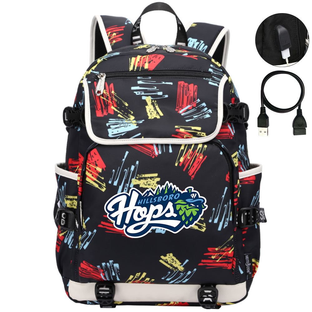 Hillsboro Hops Backpack School Notebook Travel Bags