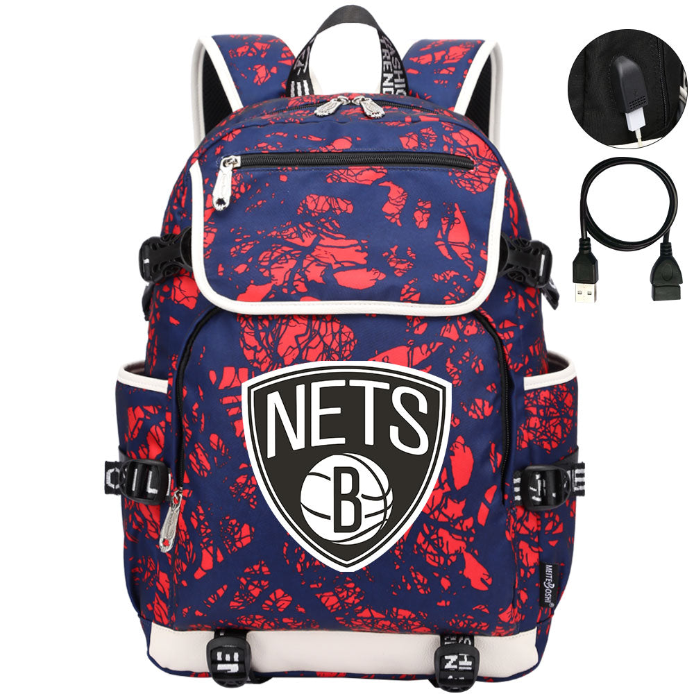 Brooklyn Nets Backpack School Notebook Travel Bags