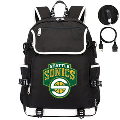 Seattle SuperSonics Backpack School Notebook Travel Bags