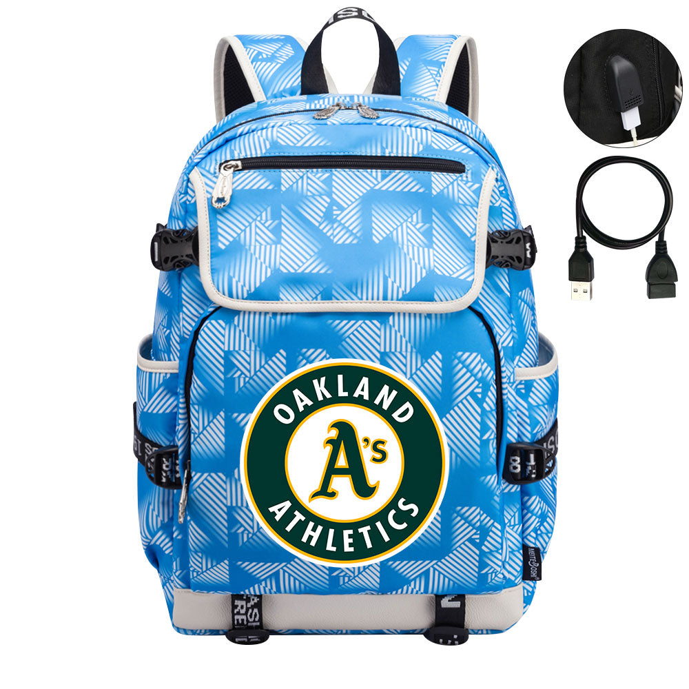 Oakland Athletics Backpack School Notebook Travel Bags