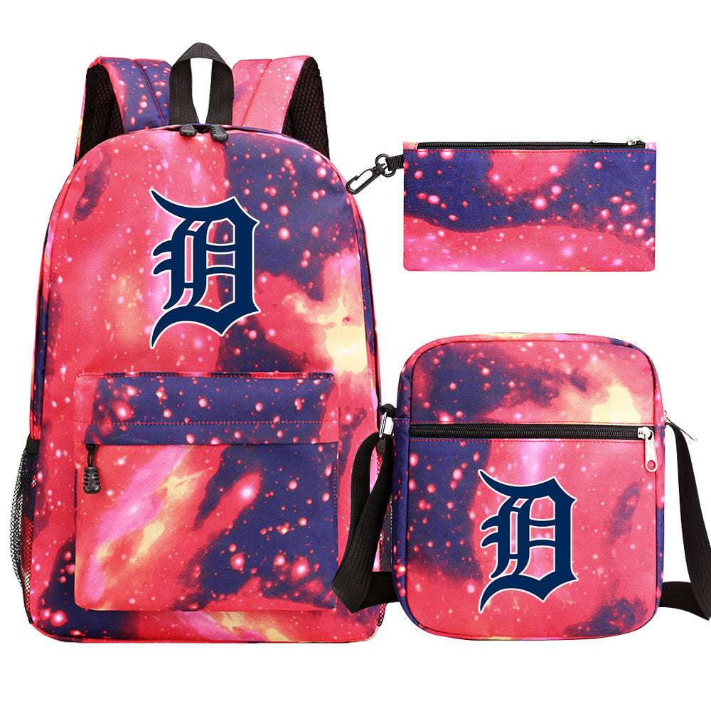Detroit Tigers Baseball School Backpack Shoulder Bag Pencil Bags 3pcs Set