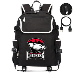 Charlotte Checkers Hockey League Backpack School Notebook Travel Bag
