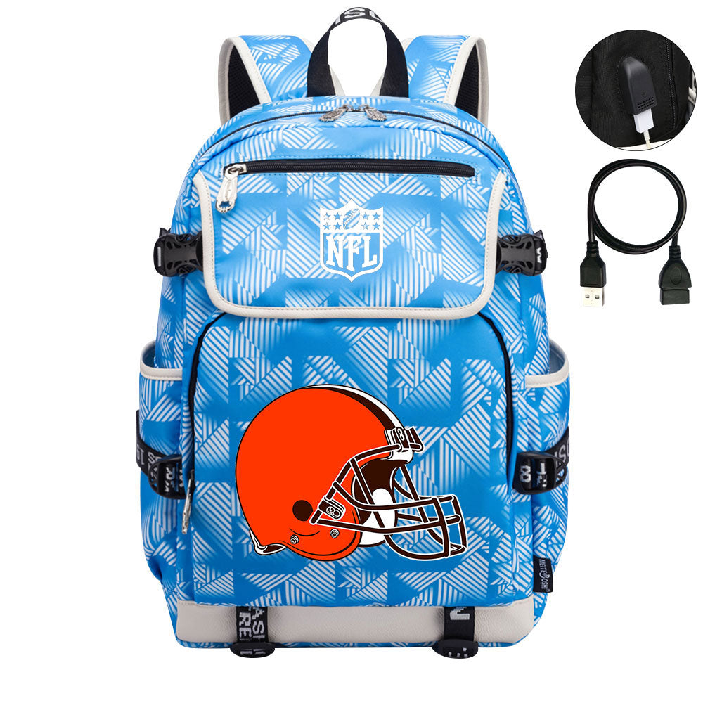 Cleveland Browns Football Team Rugby Backpack School Notebook Travel Bag