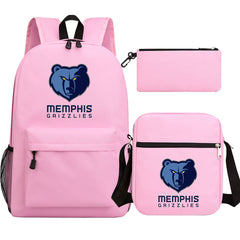 Memphis Grizzlies Basketball School Backpack Shoulder Bag Pencil Bags 3pcs Set