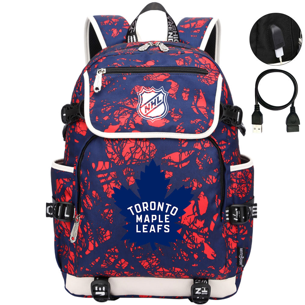 Toronto Maple Leafs Hockey League Backpack School Notebook Travel Bags