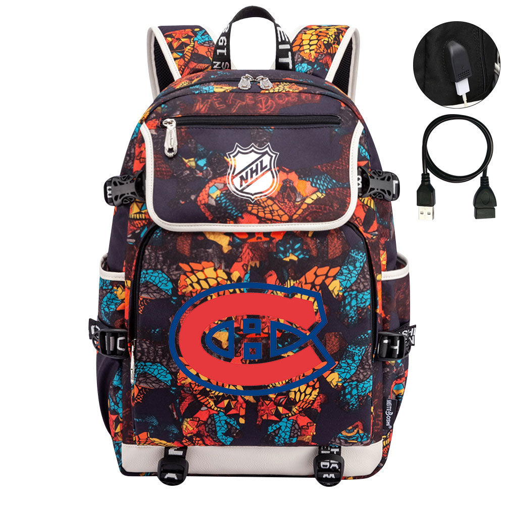 Montreal Canadiens Hockey League Backpack School Notebook Travel Bag