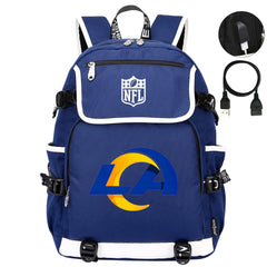 Los Angeles Rams Football Rugby Backpack School Notebook Travel Bags