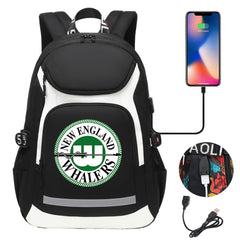 New England Whalers Backpack School Notebook Travel Bags With USB
