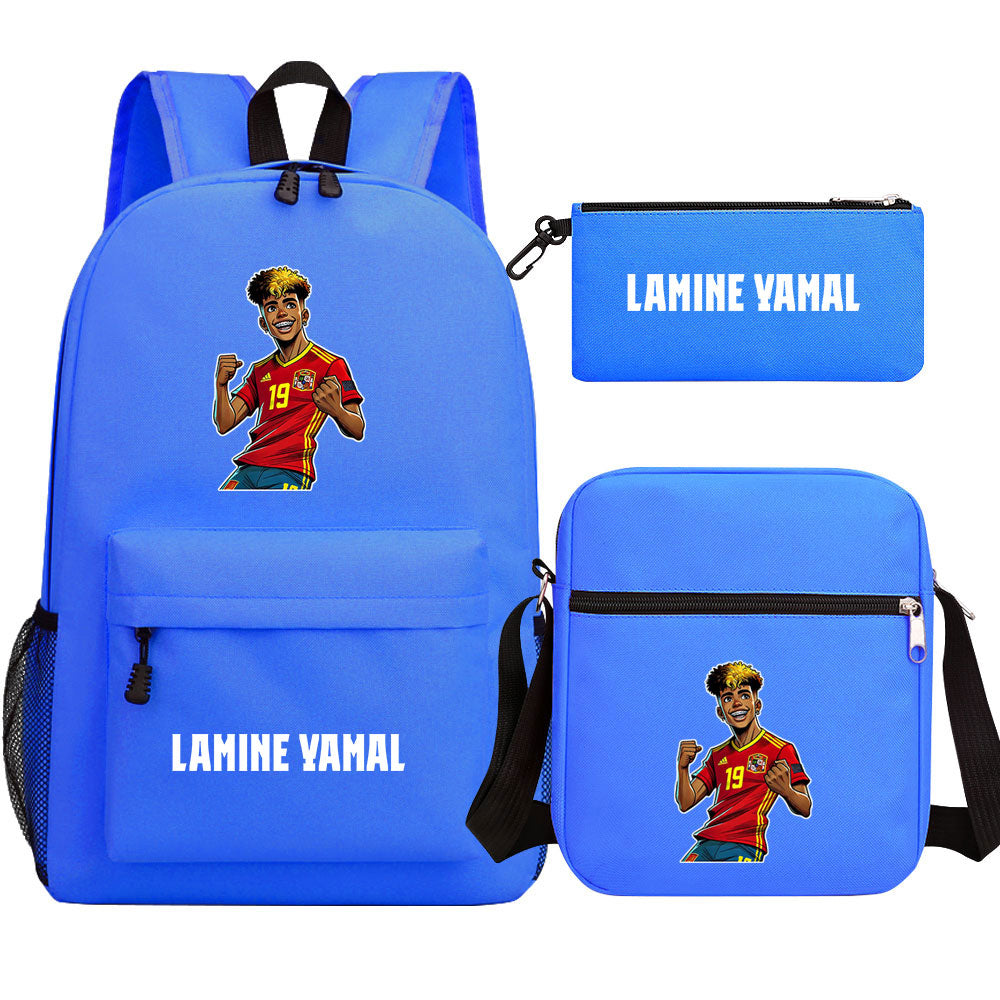 Lamine Yamal Football Player School Backpack Shoulder Bag Pencil Bags 3pcs Set