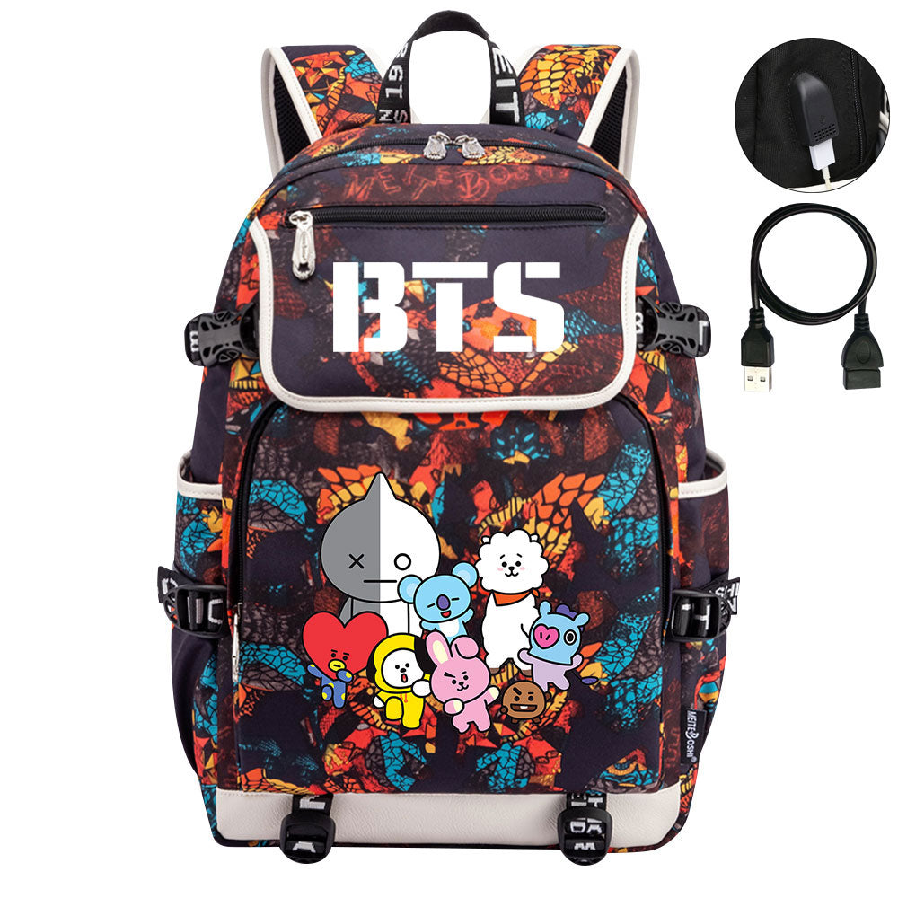 BTS Backpack School Notebook Travel Bags